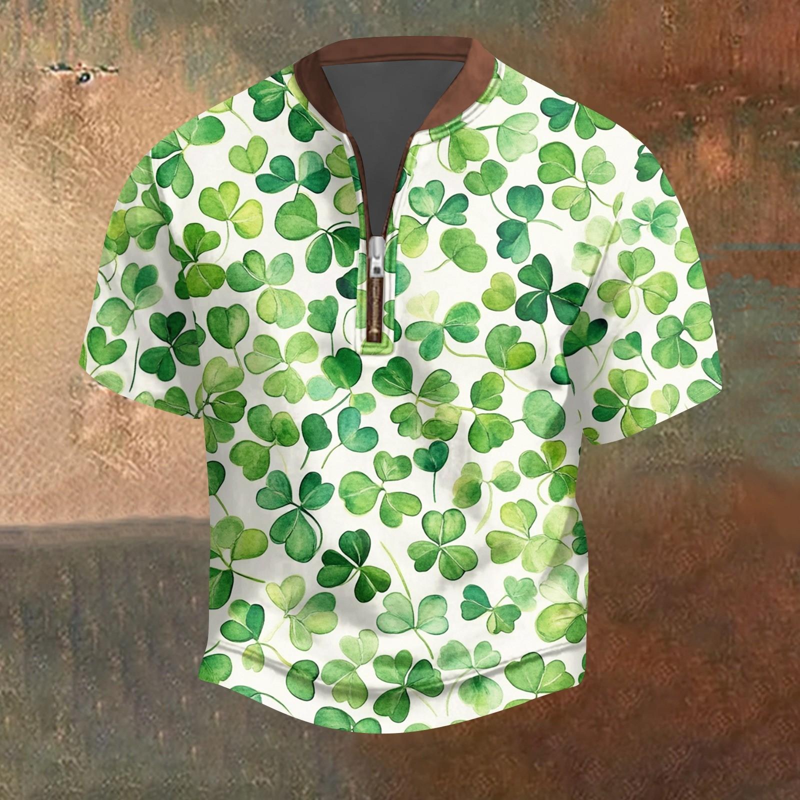 

Мужская повседневная футболка с застежкой-молнией на половину длины и короткими рукавами XL