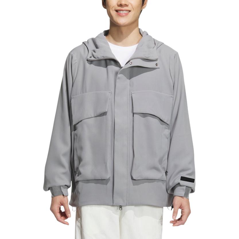 Adidas Wuzong Series Water-Resistant Soft Hooded Jacket Men Jackets Ice-Grey JL9354