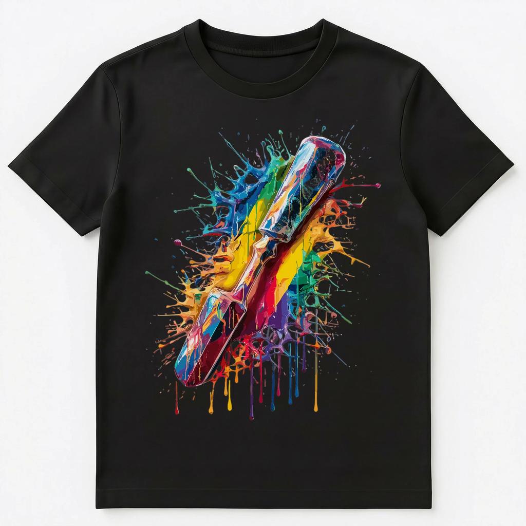 Colorful Paint Splash Chisel Art Graphic Unisex T-shirt Tops Tees Unisex