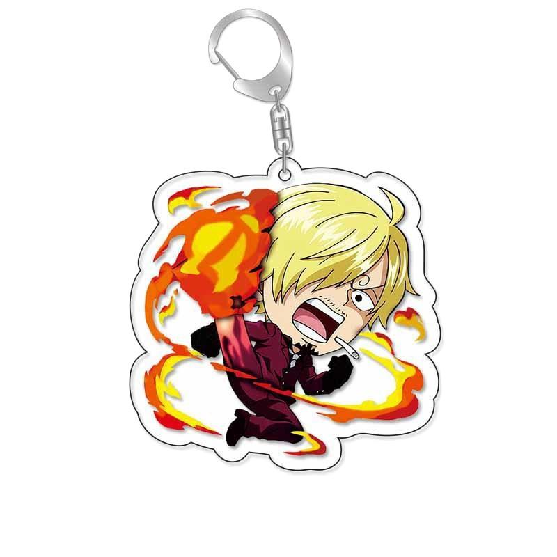 One Piece Luffy Schlüsselanhänger, Luffy in Nikka-Form, Acryl Taschenanhänger/Schlüsselanhänger