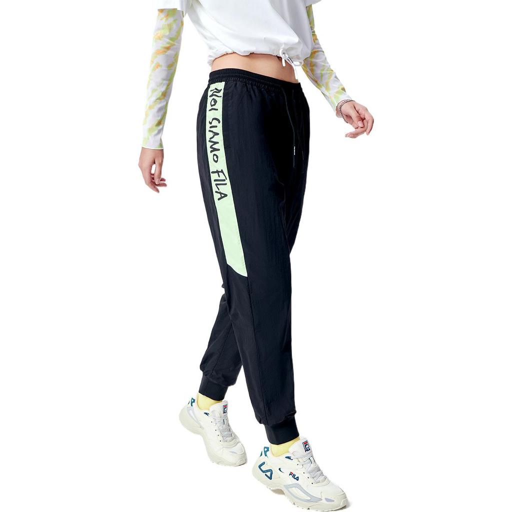 Fila Fusion Retro Sports Printed Loose Woven Jogger Pants Women Bottoms Deep-Black T11W131803F-BK