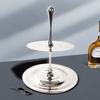 Silver Stainless Steel Double-layer Water Droplet Storage Rack Cake Plate Afternoon Tea Accessories Storage Tray Kitchen