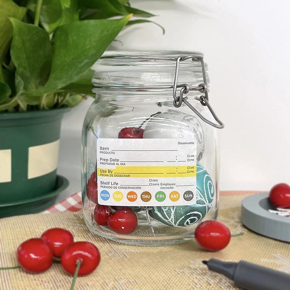 Multi-functional Food Shelf Life Label 250/300PCS Refridge Organization Labels  for Pantry
