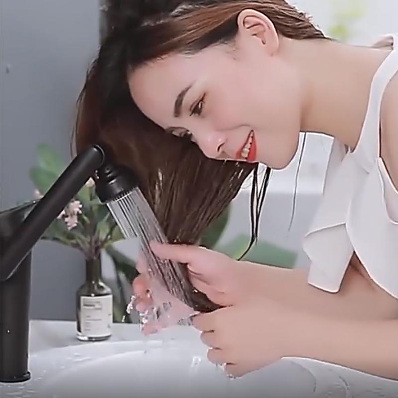 Nice 1080° Swivel Bathroom Sink Faucet Basin Faucet Mixer Deck Mounted Splash Proof Water Tap Shower Head Aerators Tapware PIPE x 2