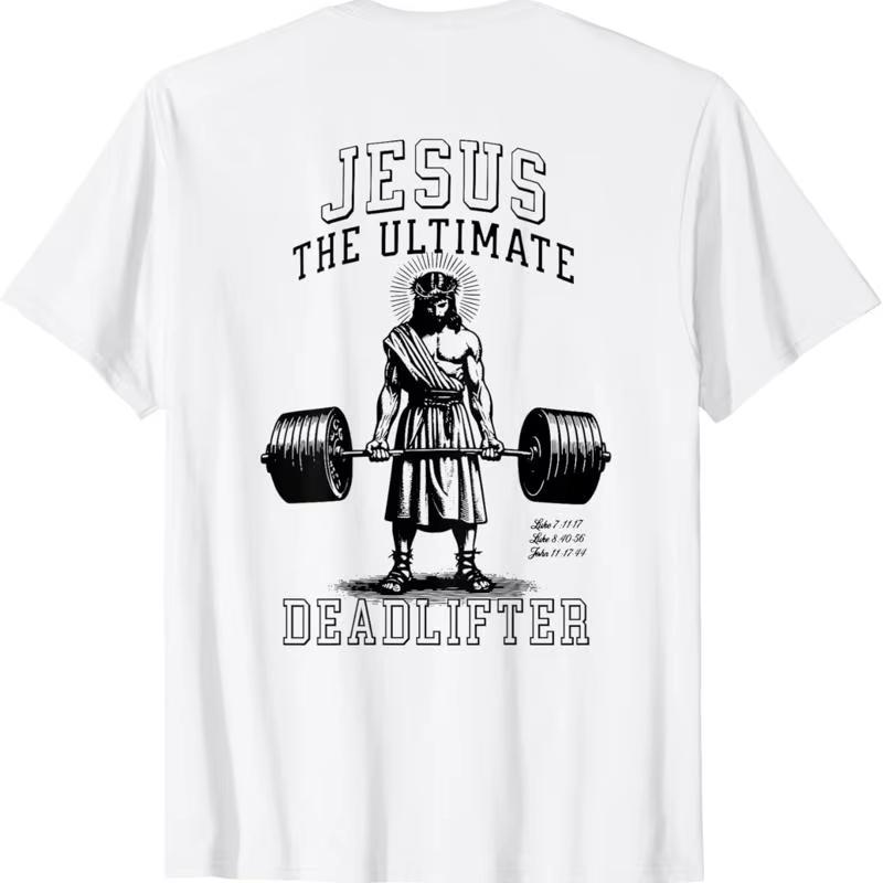 

Unisex Clothing Unisex Jesus The Ultimate Deadlifter Jesus Deadlifting Christian TShirt Harajuku Y2K High Street Fashion Trend Tee 4XL