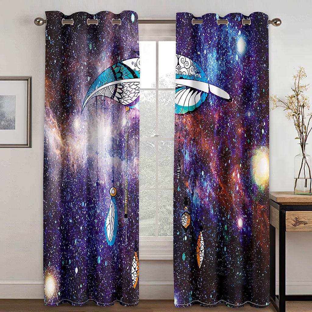 

Тканые шторы с принтом «Ловец снов» Две независимые шторы слева и справа Плотные шторы для спальни 132cmx160cm