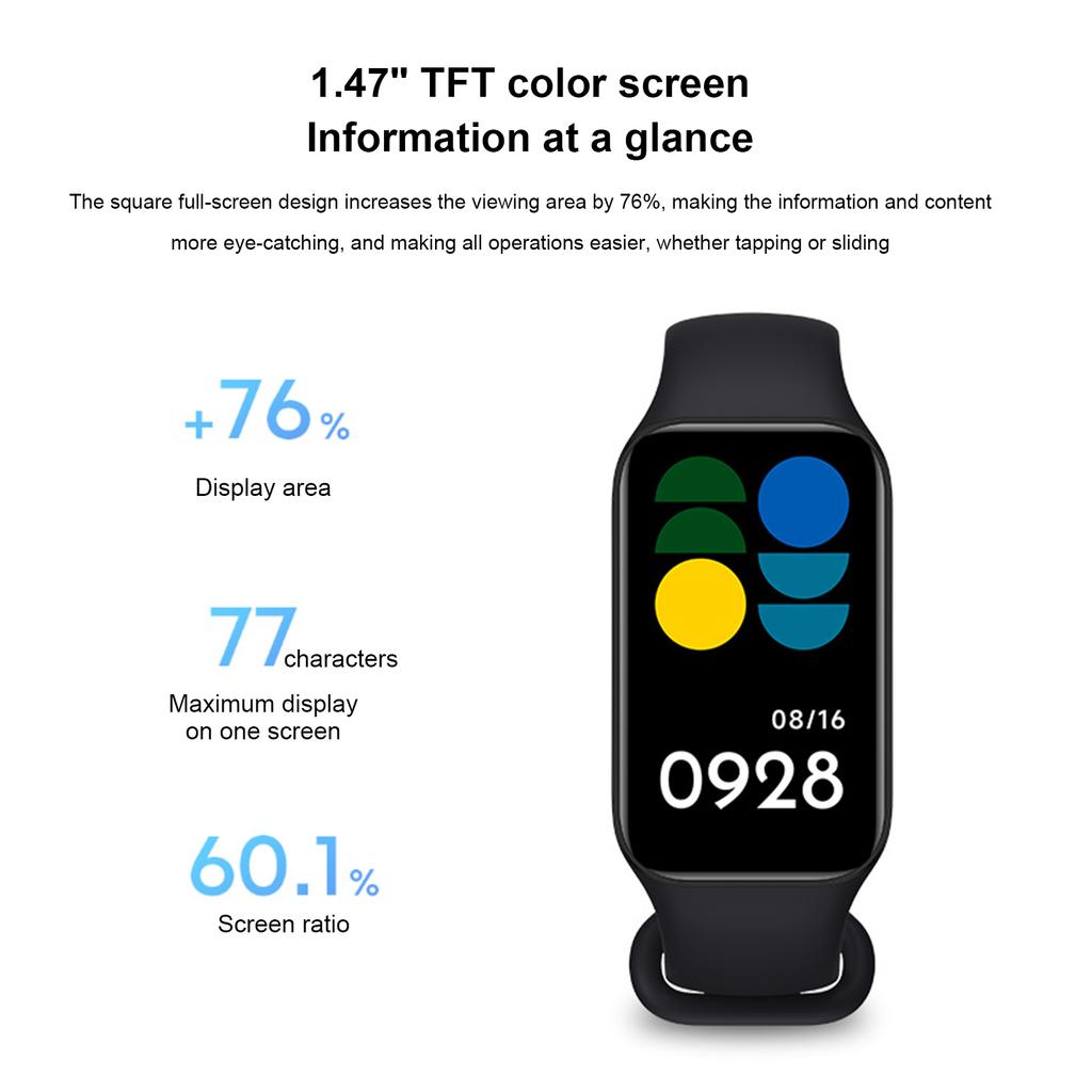 Smartband 2 Fitness- & Aktivitätstracker 1,47" TFT-Farbdisplay 30+ Trainingsmodi Sportuhr