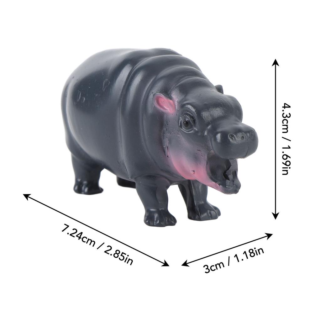 Pygmy Hippo Statue Cute Playful Resin Hippopotamus Figurine Home Desktop Decoration