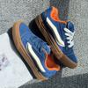 Nieuwe knu skool borduurwerk gezamenlijke naam kleine blauwe oranje koffie zool dik brood schoenen retro casual board schoenen
