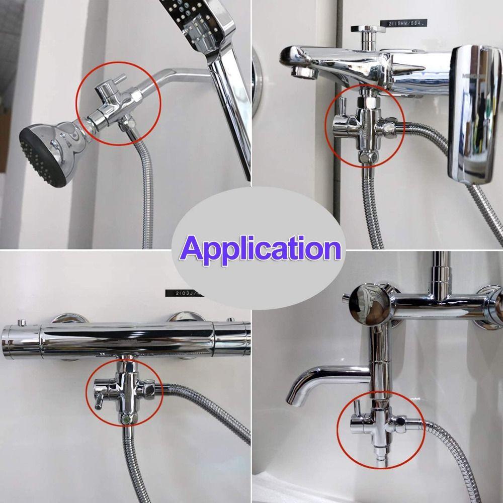 Brass Shower Arm Diverter Valve G1/2" Shower System Replacement Part  Fixed Spray Head