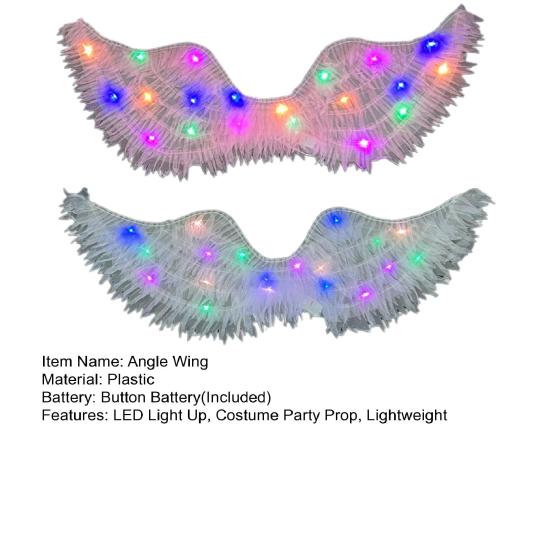 LED Light Up Angle Wing Elastic Strap Glowing Adults Butterflies Wing Kids Fairy Colorful Luminous Wing Stage
