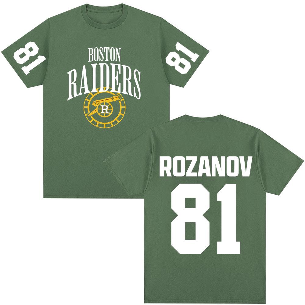 Heated Rivalry Ilya Rozanov 81 Boston Raiders Tshirts Unisexs Clothing Fashion Vintage Oversized T Shirts Cotton Casual Tshirt