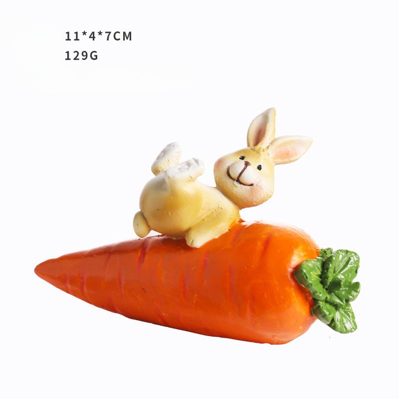Easter Decorations, Ins, Cute Easter Ornaments, Rabbit Radish Resin Ornaments, Party Home Decorations, Holiday Gifts