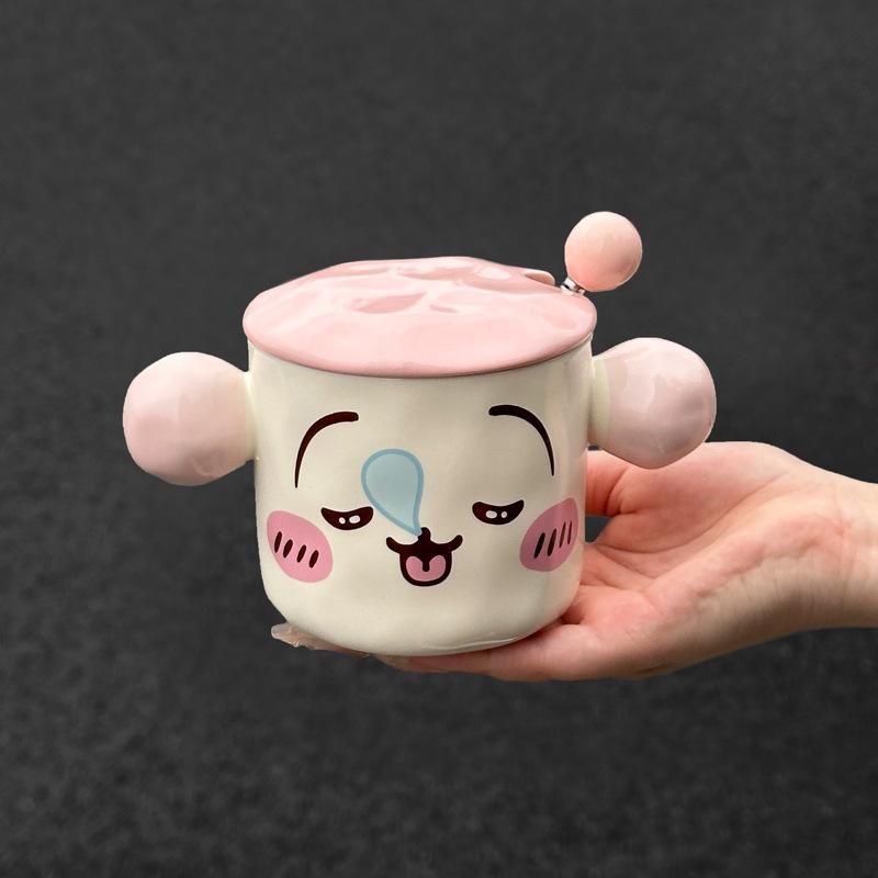 

Girls Heart Cup with High Appearance and Cute Ceramic Mug with Lid Birthday Gift for Girls Practical Gift Box for Best Friend 401-500ml