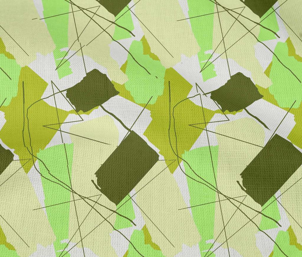 oneOone Cotton Flex Olive Green Fabric Triangle & Brush Stroke Abstract Diy Clothing Quilting Fabric Print Fabric By Yard 40 Inch