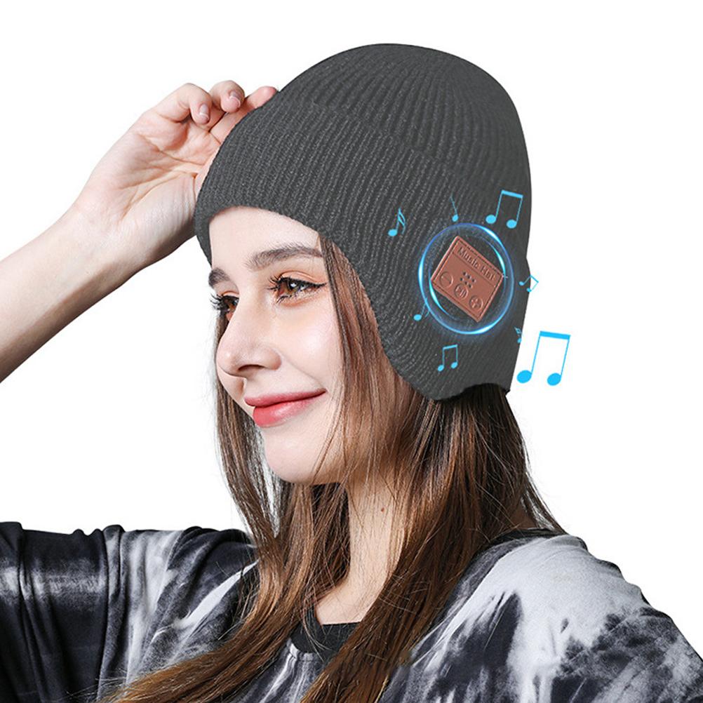 Bluetooth Beanie Hat Winter Unisex Warm Earflap Hat Wireless Headphone Earphone Stereo Speaker Mic Autumn Hat for