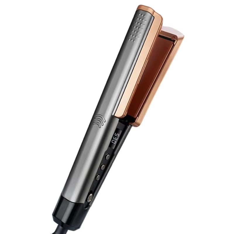 

Регулируемый температурный широкий панельный выпрямитель для волос Быстрый нагрев Салонное оборудование Керамическая плойка для домашнего использования US серый