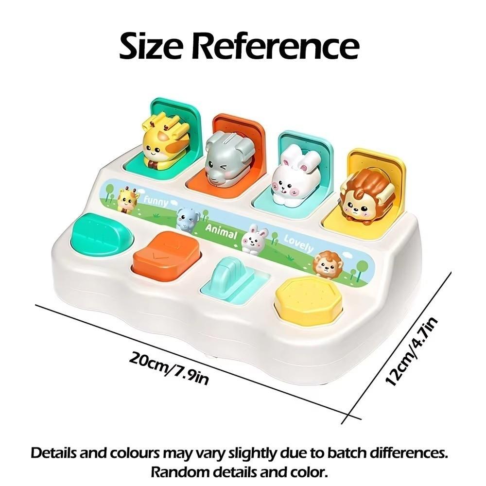 Random Color Pop Up Animals Toy Colorful Buttons Early Education Cognitive Training Toy Interactive Learning Play Educational