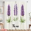 2 Stück 2D Flachdruck Vorhang Aquarell Lavendel Thymian Blumen Polyester Ohne Strom Feiertagsdekorationen für Außen