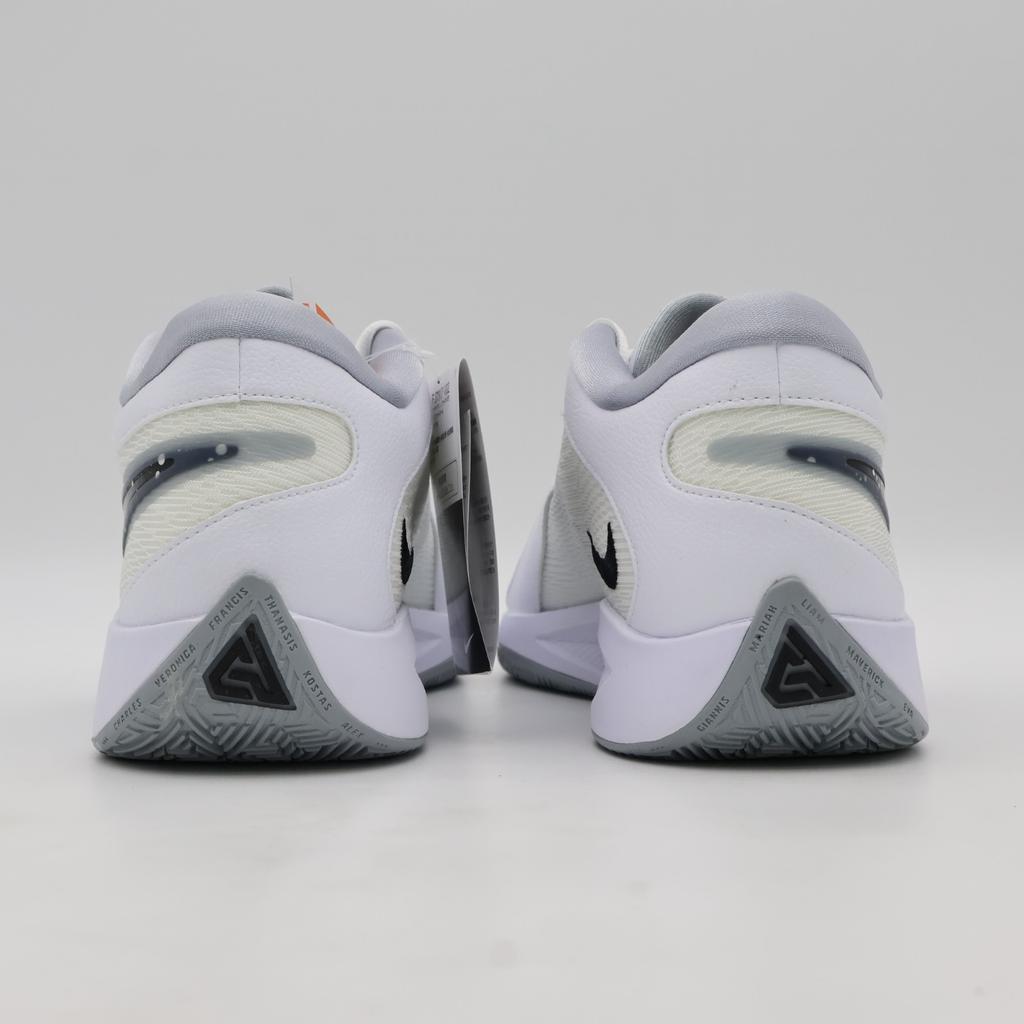 FJ7807-102 Nike Giannis Freak 6 White Black Wolf Grey (Men's)