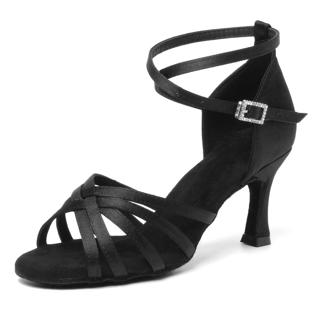 Latin Dance Shoes Women Suede Soles Tango Indoor Dancing Shoes Cuban Heels Party High Heel Ballroom Dance Shoes Wholesale