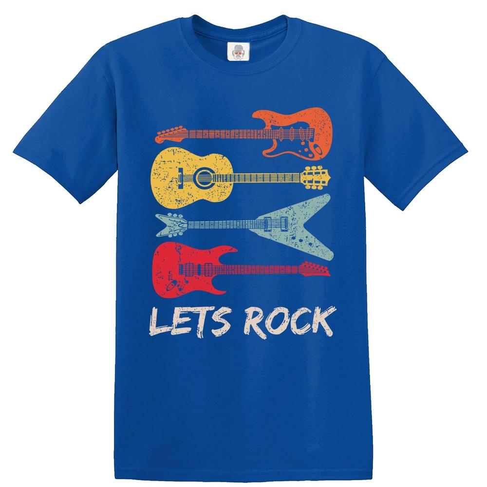 Lets rock mens ladies tshirts music rock metal guitar birthday gift tshirt tee