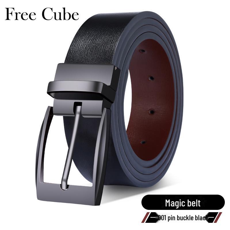 

Мужской универсальный двухсторонний ремень из коровьей кожи с вращающейся пряжкой 110 cm