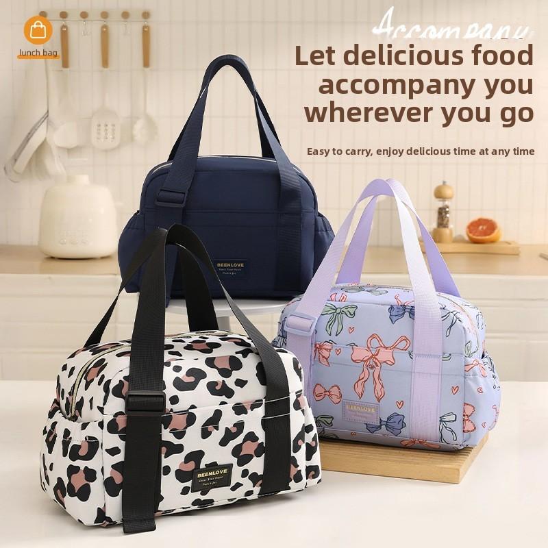 Pattern Cute Bowknot Insulated Lunch Tote For Office Commuters And Meal Storage