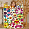 Takashi Murakami Sonnenblume Kniedecke Überwurfdecken für den Winter Mikrofaser Übergröße Baby Leicht Fleece Sofa Dekoration