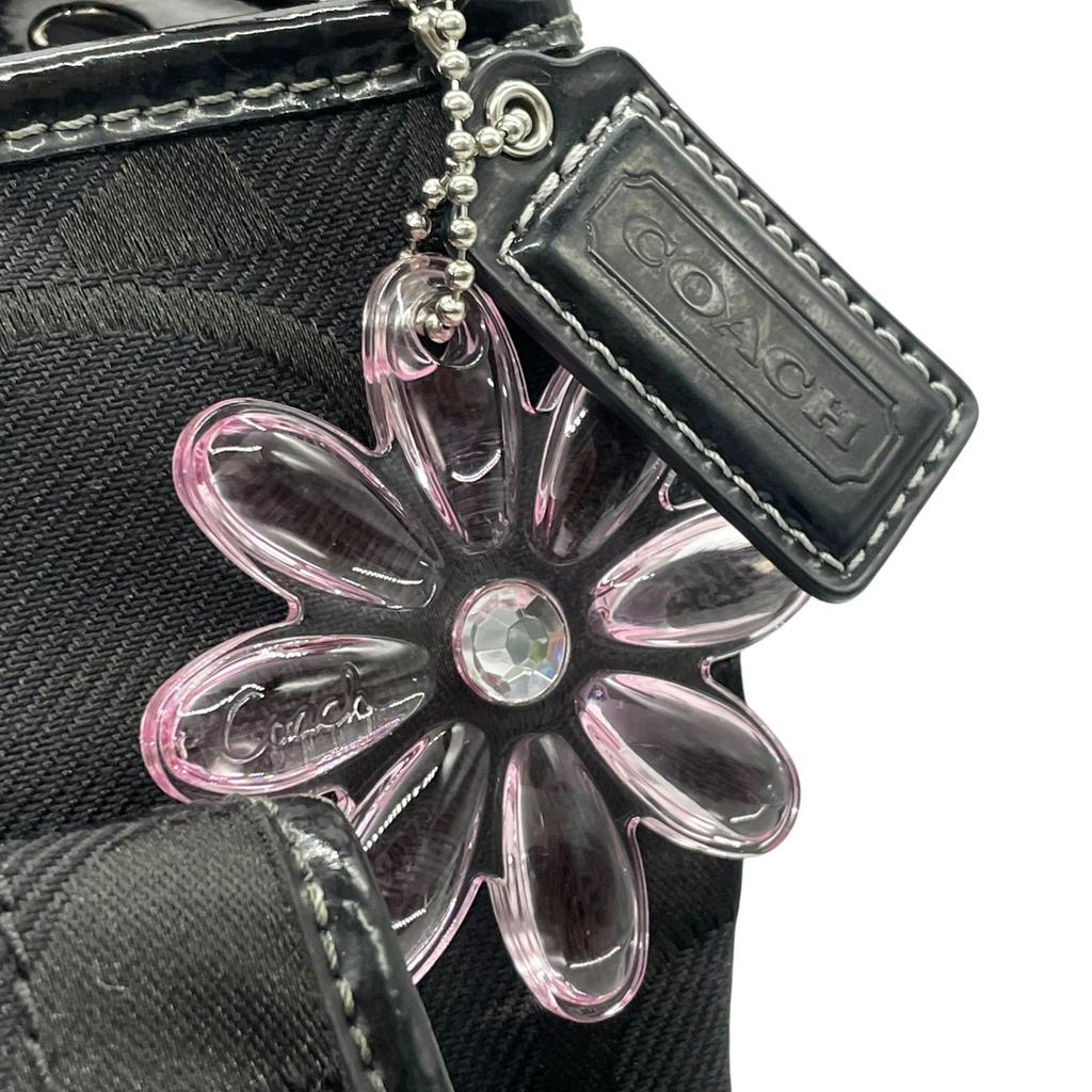 Used COACHShoulder Bag Black canvas/Patent Leather Women