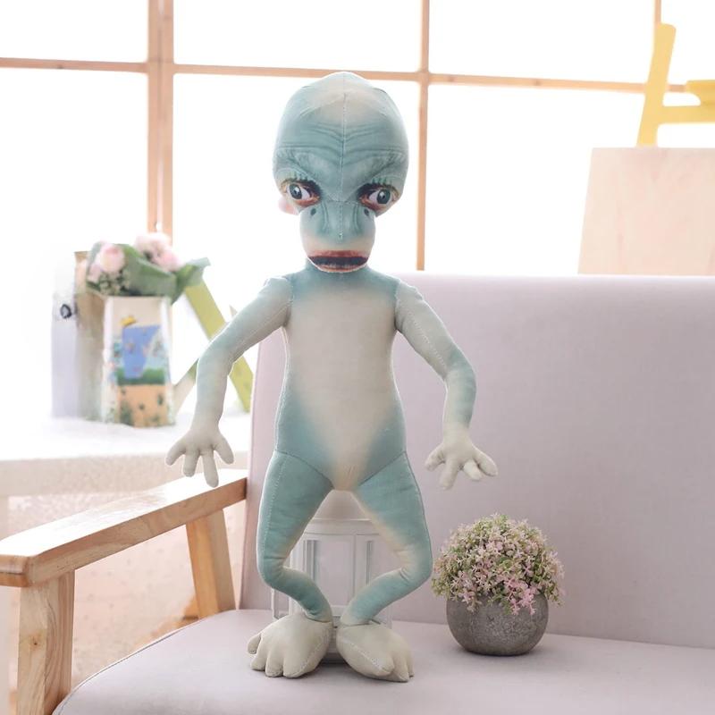 Δημιουργικό υψηλής ποιότητας προσομοίωσης PU Alien Plush Doll Backpack χρυσό ασημένιο χρώμα Alien Plush Toy για αγόρια και κορίτσια σχολική τσάντα