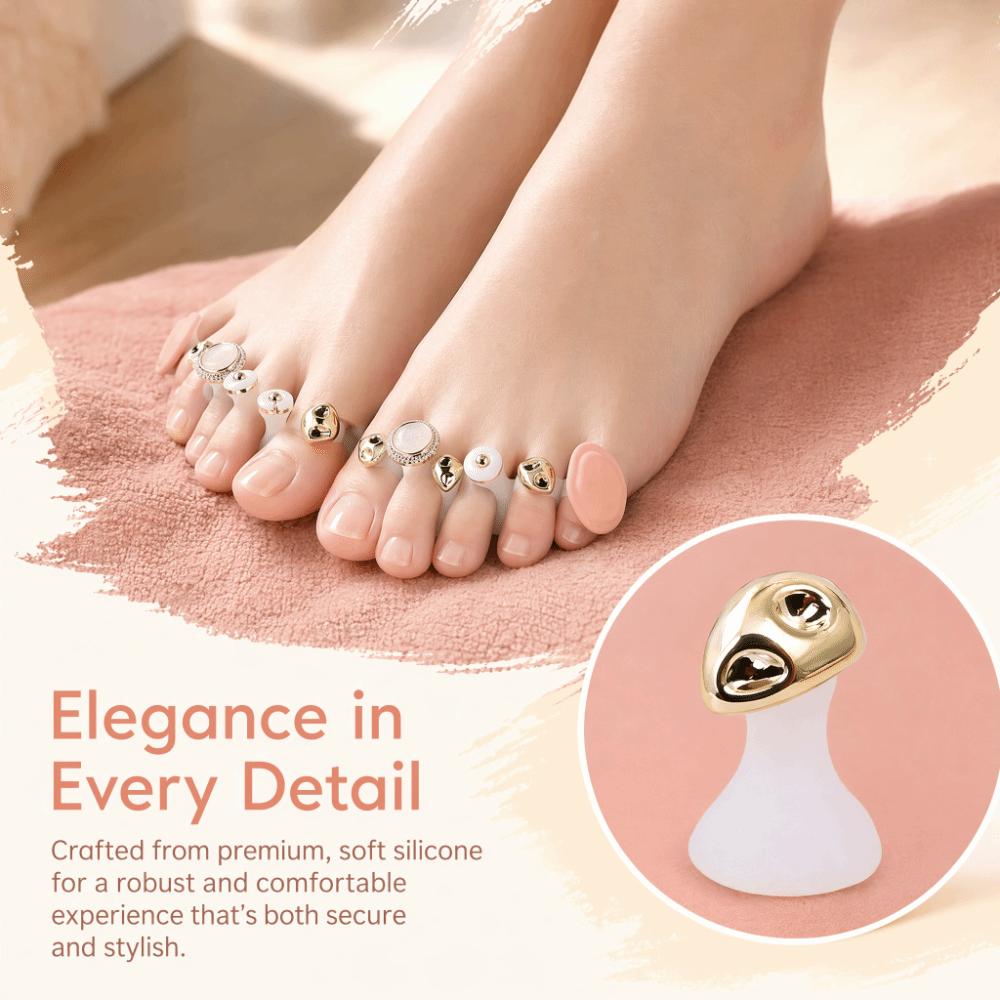 8 Pcs Non-slip Pedicure Toe Dividers Soft Silicone Reusable Toe Dividers  Home Use