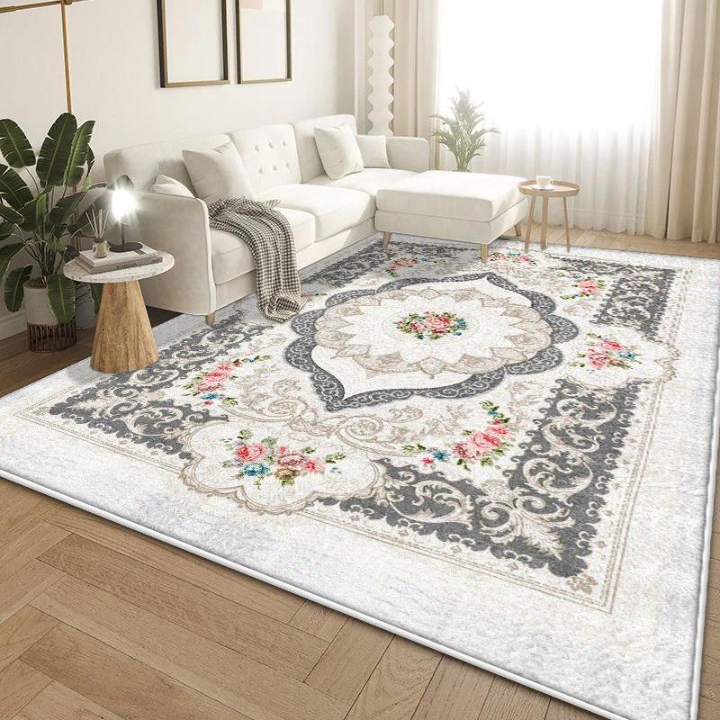 Retro Carpets for Living Room Decoration Light Colour Home Decor Persian Design Bedroom Rugs Large Size Non-slip Lounge Rug Ma