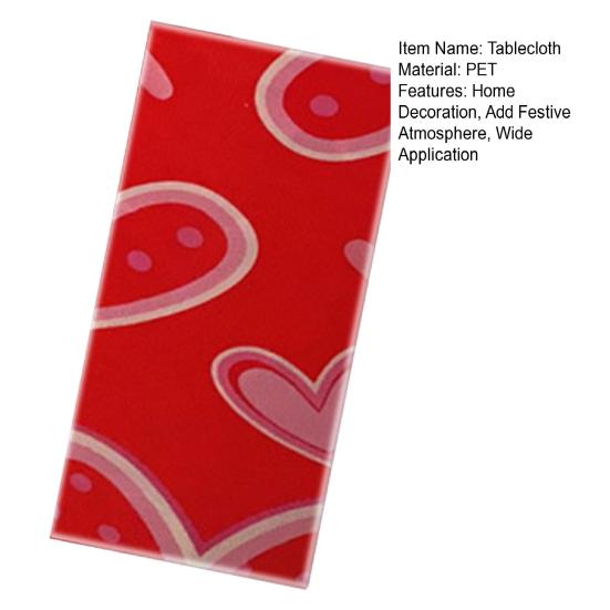 Tablecloth Disposable Ornamental Bright Pink Red Color Valentine's Day Love Heart Table Cover Home Supplies