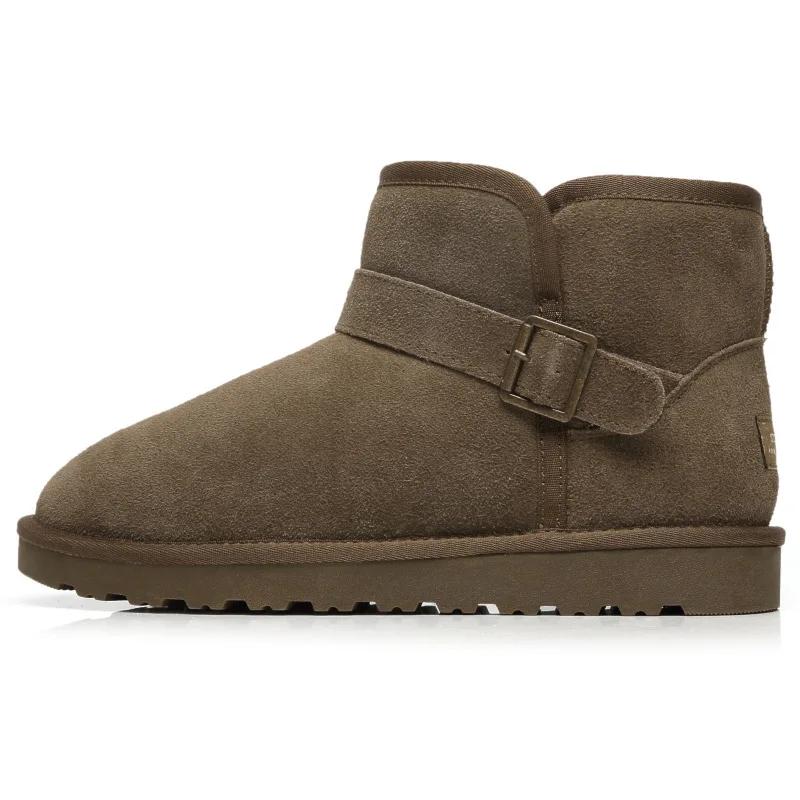 Fashion Men's Boots Cowhide Insulated Plush Snow Boots Genuine Leather Women's Shoes  Winter Women's Boots  Ankle Boots