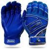 Franklin Sports MLB Batting Gloves Power Strap Chrome Youth Batting Glove Pair Baseball Softball Glove Royal Blue Youth Size Medium – – + – –