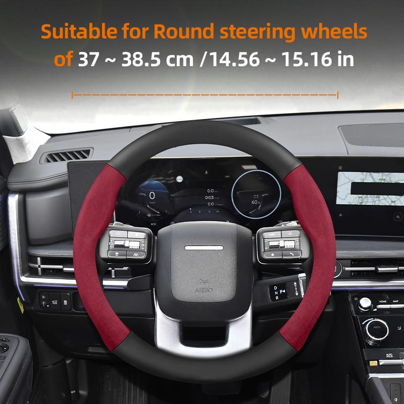 Suitable for Hyundai Suede Matte Carbon Fiber Texture Steering Wheel Cover I30 Tucson I20 Accent I10 I40 Kona Ix35 Grand Elantra Solaris Creta Getz