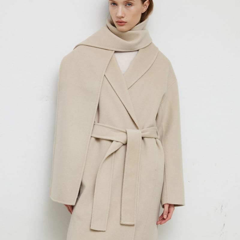 HAVEC Fine wool muffler / Beige