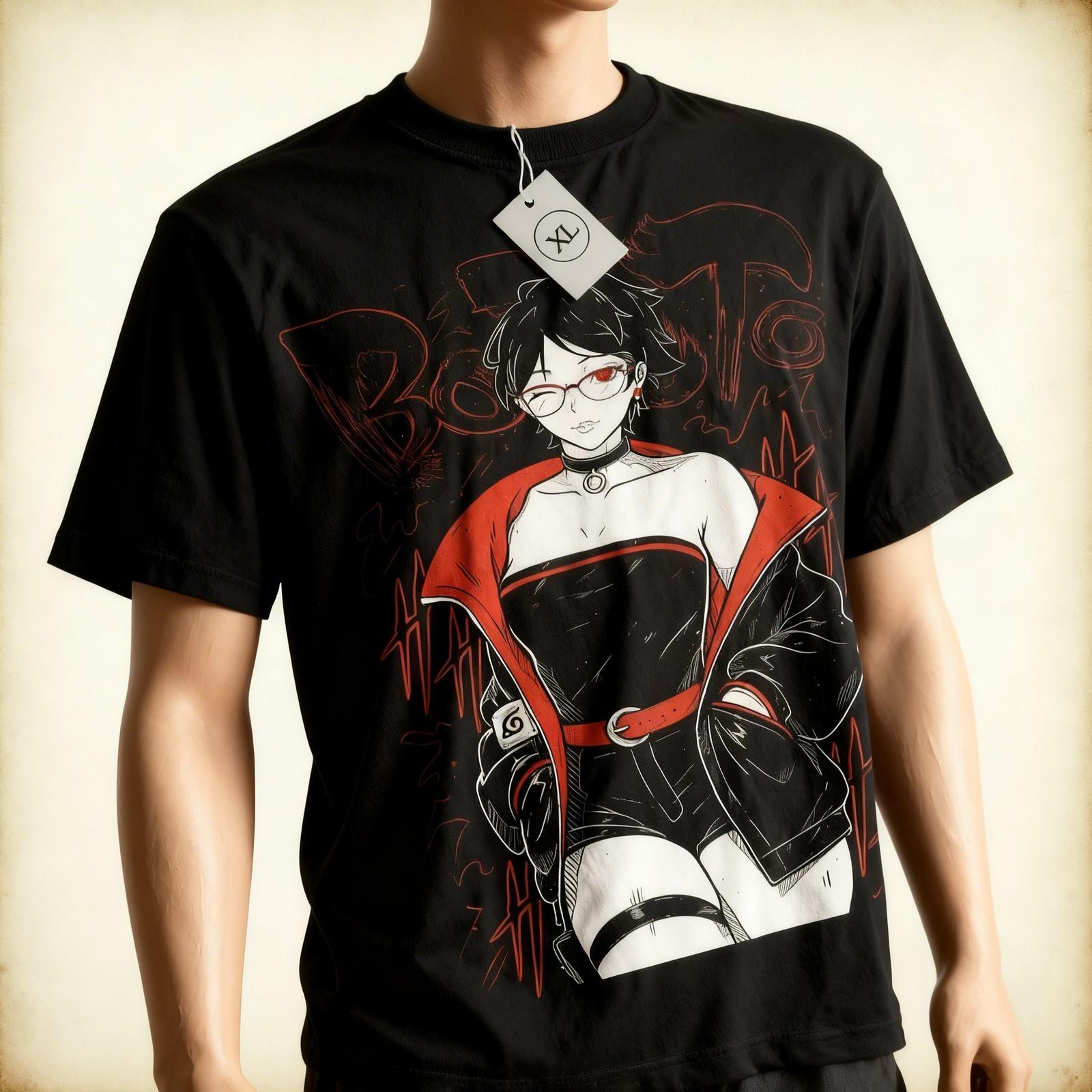 Sarada Uchiha Naruto Rasengan Itachi Uchiha Jiraiya Black Shirt All Size Unisex T-Shirt S