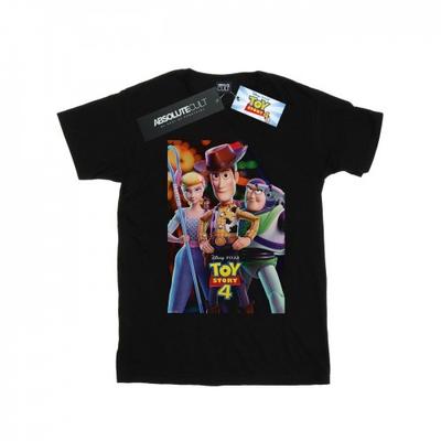 Womens/Ladies Toy Story 4 Buzz Woody And Bo Peep Poster Cotton Boyfriend T-Shirt