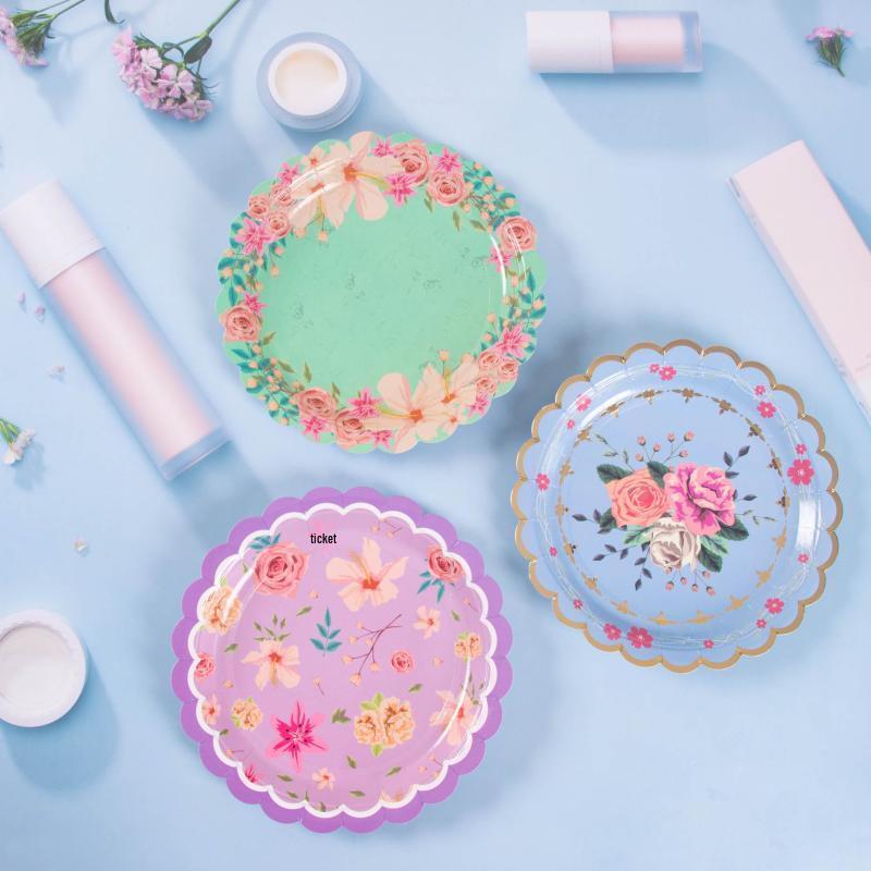 OIMG Festival Flower Paper Plates