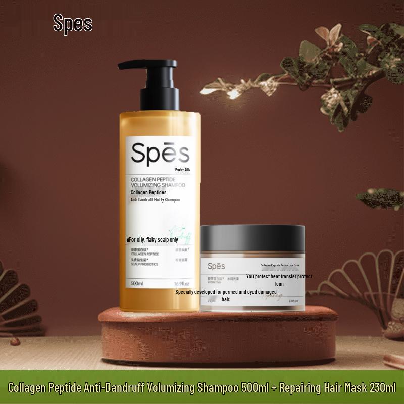Spes Collagen Peptide Anti-Dandruff Volumizing Shampoo & Repair Mask Set