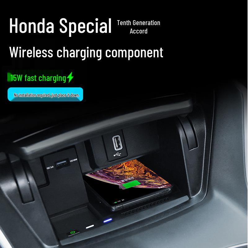 

Беспроводная зарядная панель для телефона Honda Accord 10-го поколения, 15 Вт Cigarette Lighter