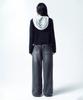 INSILENCE WOMEN [Calik] Low-Waisted Wide Jeans Ash Grey