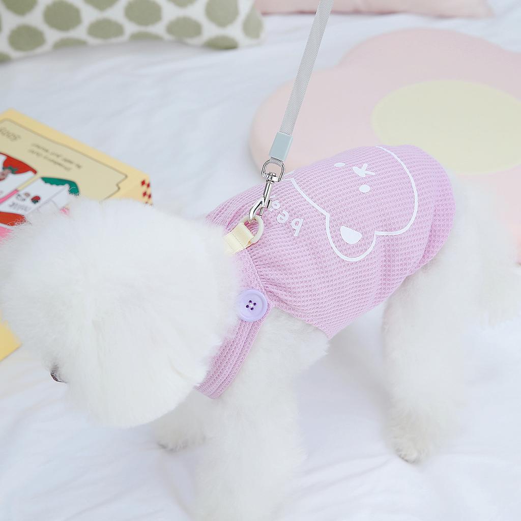 Jaro a léto Nové oblečky pro domácí mazlíčky Oblečení pro Teddy pro malé psy Řemínek na záda vafle Bear Factory Velkoobchod s oblečením pro domácí mazlíčky