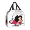 Mafalda Portable Lunch Box Quino Comic Cooler Thermal Food Insulated Lunch Bag For Women Kids School Children Multifunction Bags