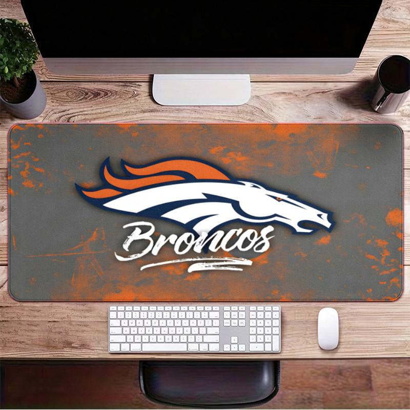 Denver Broncos Large Gaming Mouse Pad with Stitched Edges Non-Slip Rubber Base Waterproof Desk Mat for Office and Home