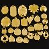 5pcs Irregular Geometric Cabochon Pendant Heart Oval Round Square Blank Settings Stainless Steel Charms For Jewelry Making Bulk