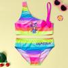 Two-Piece Demon Hunter Girls' Swimsuit - Cartoon Print Beachwear Set