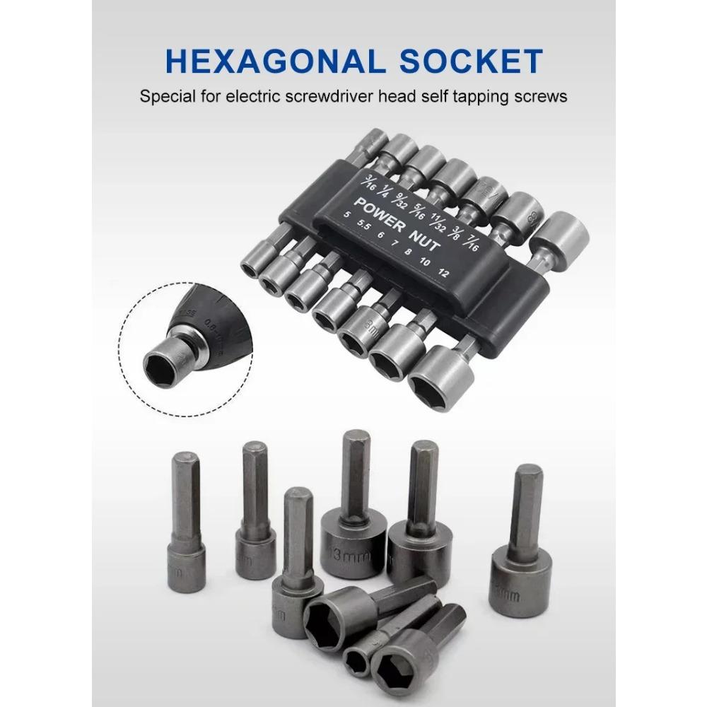 Powerful Socket Inner Hexagonal Wrench ,Hexagonal Handle Screwdriver Socket, Extension Rod Pneumatic Screwdriver Insert Tool Set